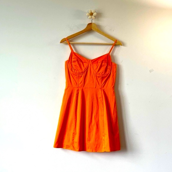 Favorite Daughter Bright Orange Mini Dress - Picture 1 of 9
